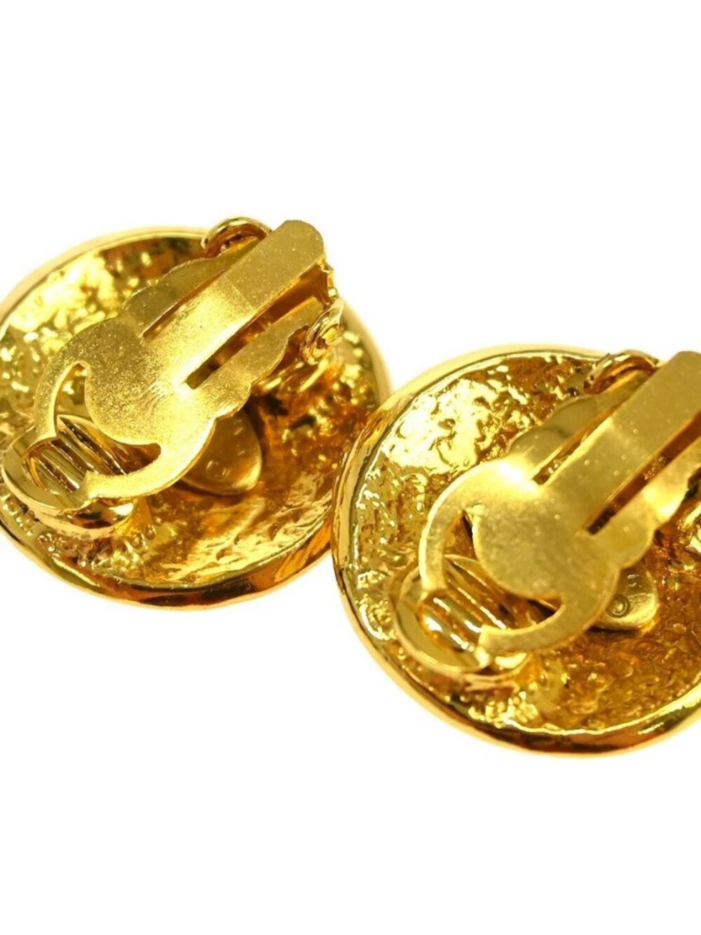 Chanel Button Clip-On Earrings Gold 94P NQ06216 - Picture 6 of 11